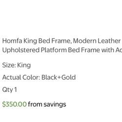 Upholstered King bed frame