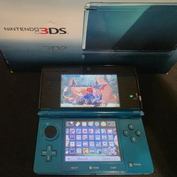 Nintendo 3ds Aqua Blue Custom Video Game Console Mod-bbed