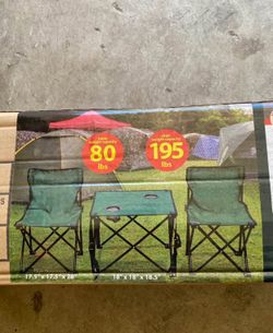 Camping set chairs and table NEW