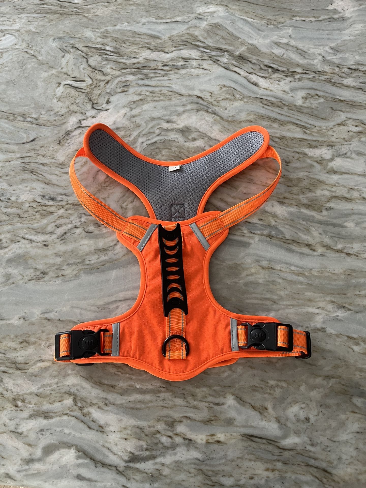 NWOT Padded Adjustable Reflective Orange Dog Harness with Handle, size large