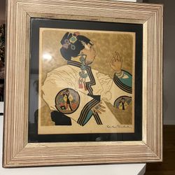 Antique Dan Sayre Groesbeck Signed Screen Print America 1(contact info removed) 23 Inches X 21.5 Inches In Great Condition The Street Dancer 