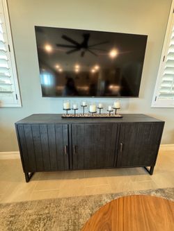 Black Wooden Media Console