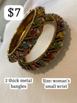 Intricate Thick Metal Bangles 