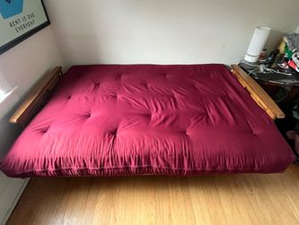 Solid Hardwood Futon Frame w/full size mattress