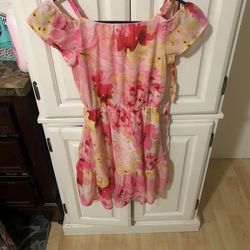 Girls Pink Flowers Dress