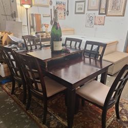 (8)PC Dining Room/Kitchen Table Set (6 Chairs,Table & Leaf Extension)Cherry Wood