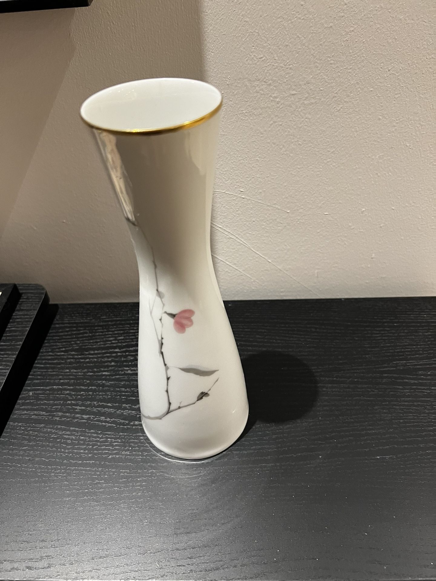 Rosenthal Germany Handpainted Bud Vase With Gold Trim.