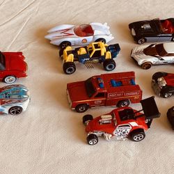 8 Hot Wheels  And 2 Generic Toy Cars Loose