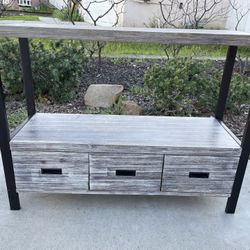 Gray Solid Wood Entry Side Table Dresser Furniture 