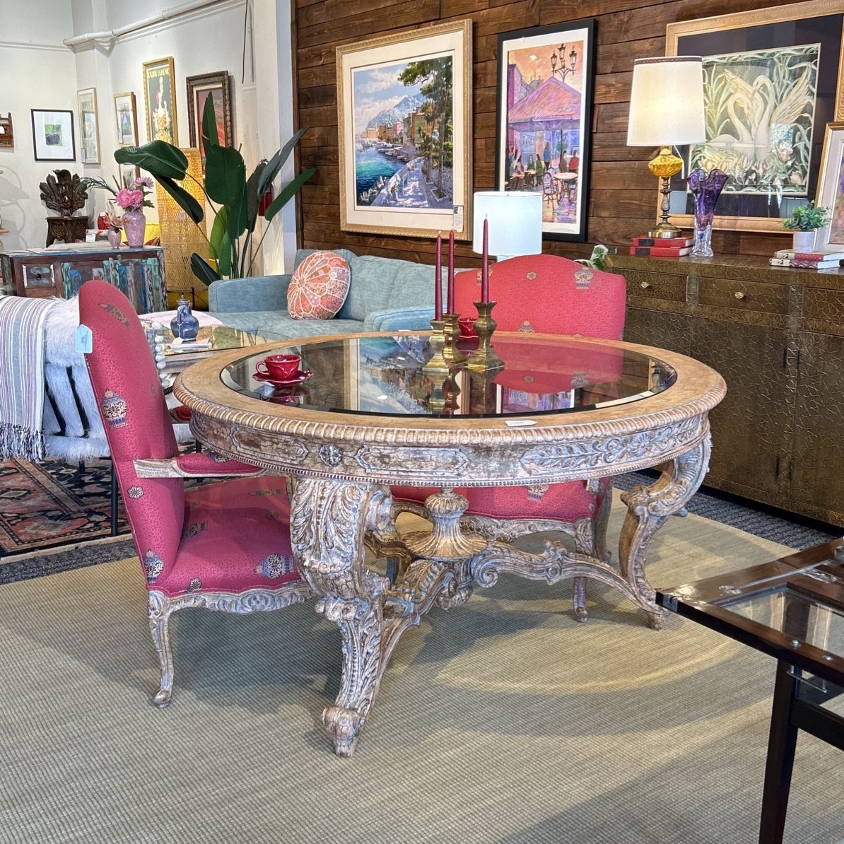 Early 19th Cen Carved Dining Table 58” x 32”