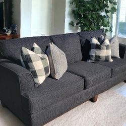 Hughes Furniture Cloth Sofa - Black (DELIVERY AVAILABLE)