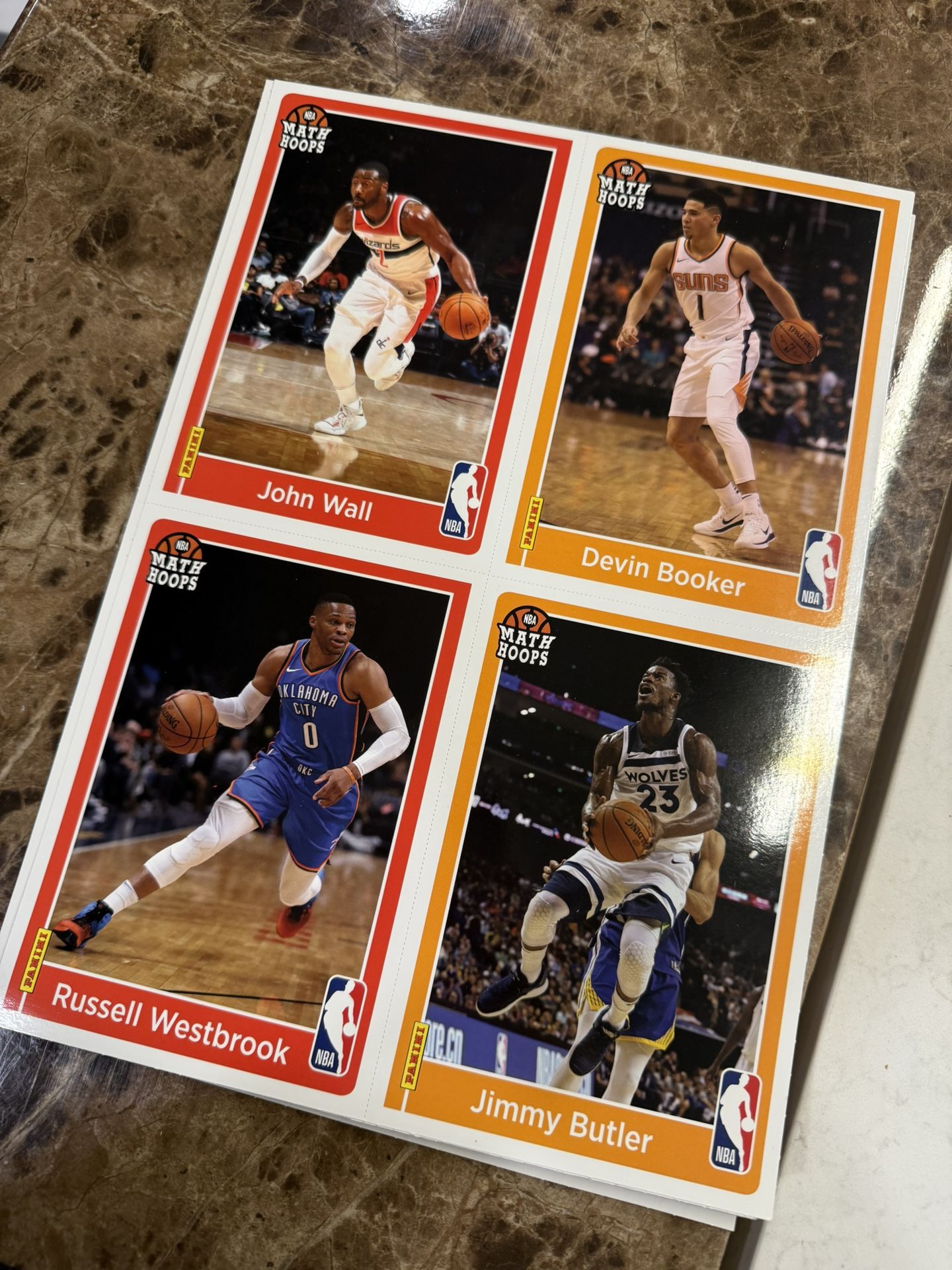 NBA Math Hoops Basketball Card Sheets – Lot of 16 | Player Stats & Game Cards | LeBron, Curry, WNBA Stars