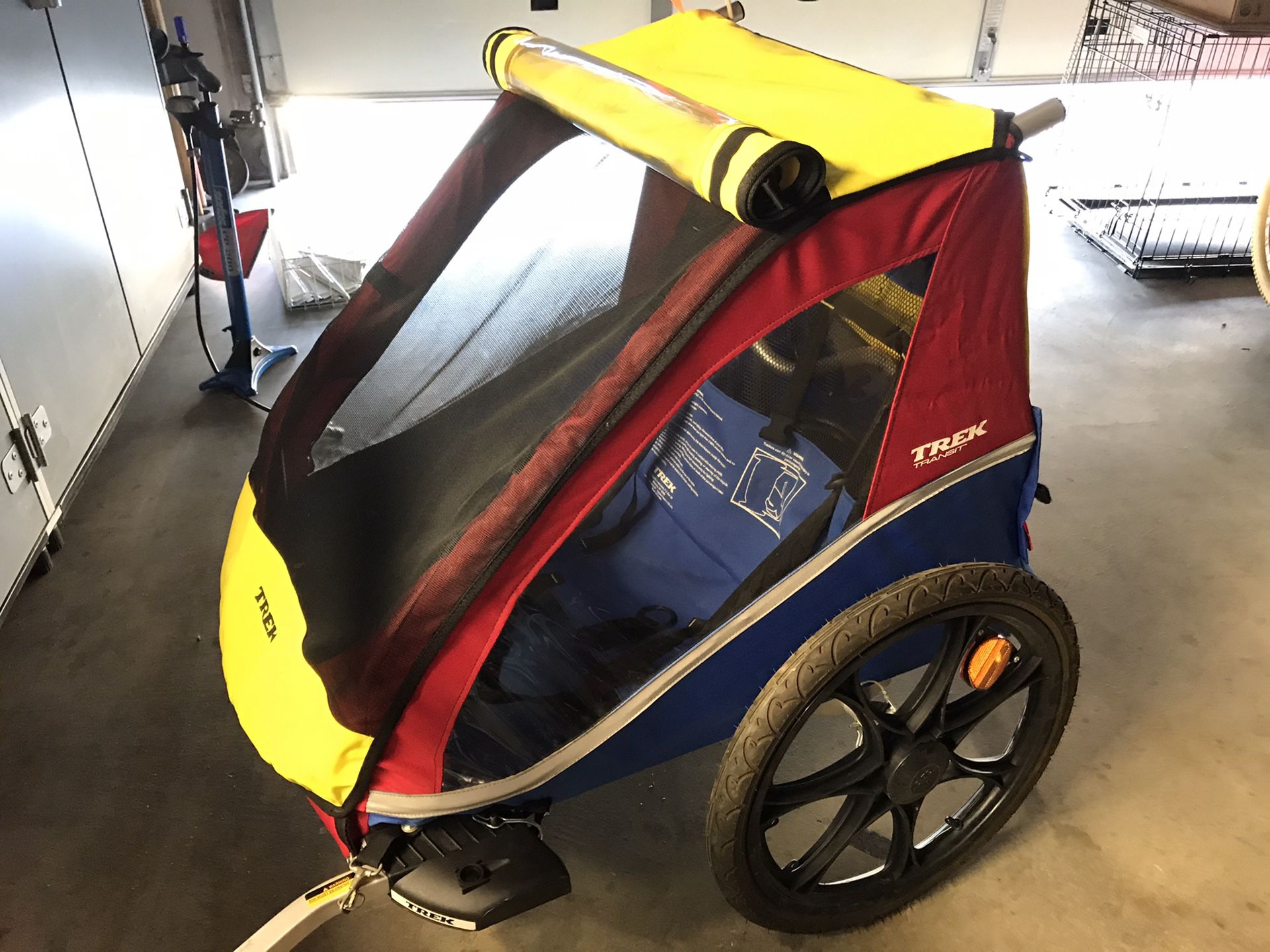 Trek Transit Trailer - hooks to the back of any bike. Use it to haul your gear or take the kids for a ride