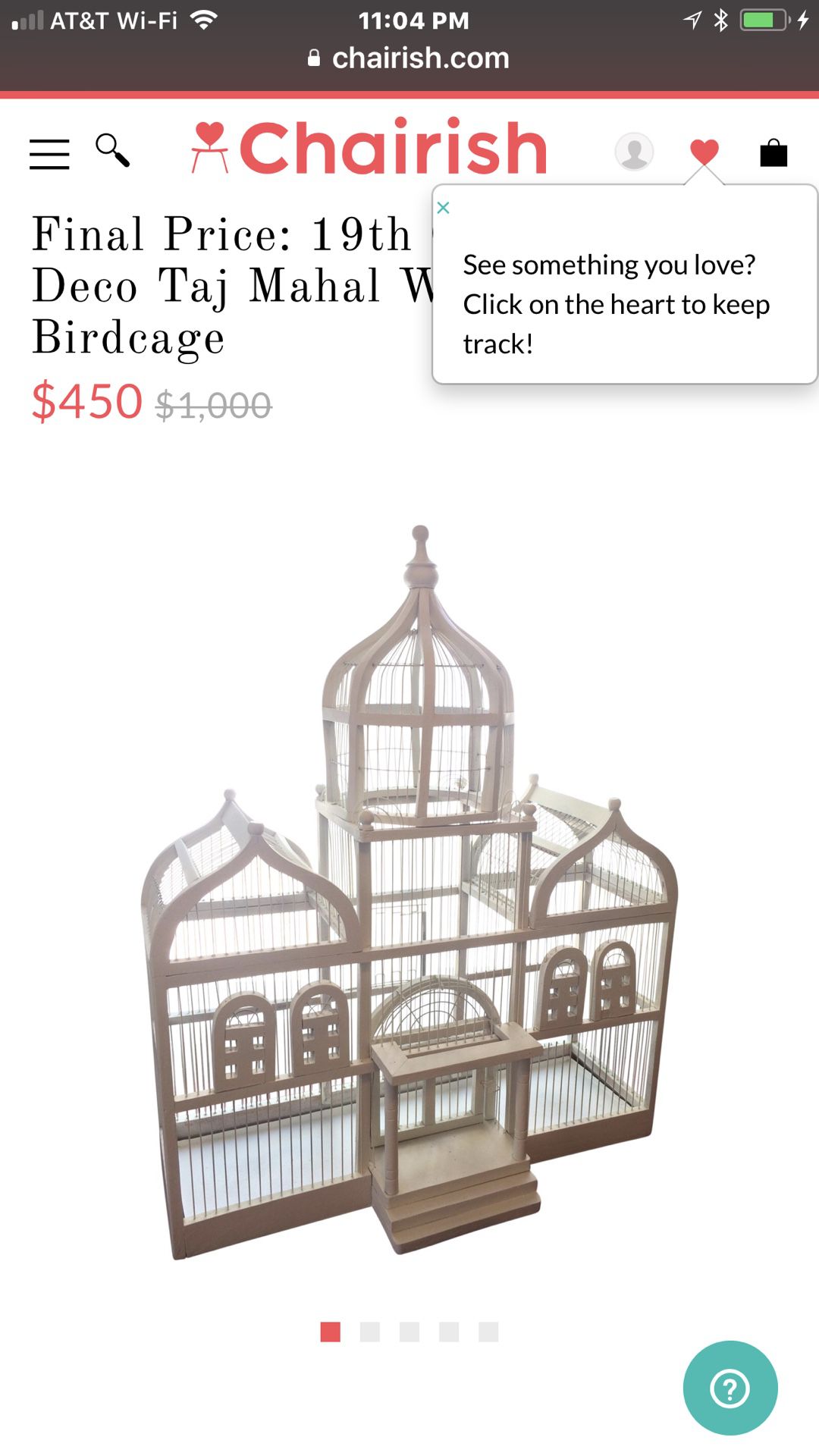 Vintage white bird cage