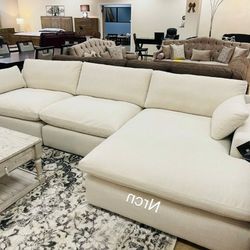 🎈Most Preferred Comfy Sectional. Linen 3 PCs RAF Corner Sectional With Chaise By Ashley Furniture 