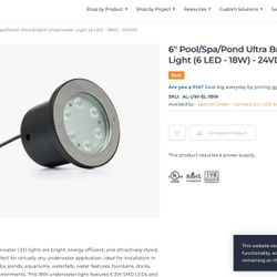 In Ground Waterproof 6 Inch Warm, White Spotlights
