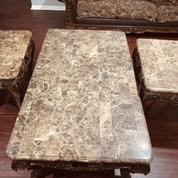 Marble coffee table and 2 end table 
