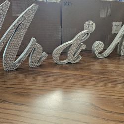 Mr & Mrs Bling Sign Also Candle Holder 
