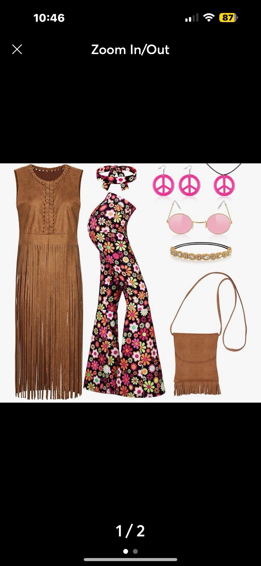 Hippie Costume Large New