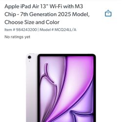 iPad Air  13 Inch m3 2025