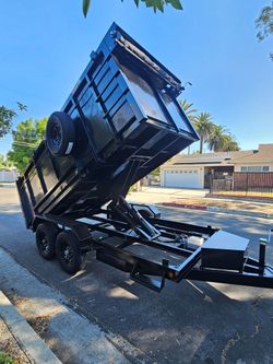 BRAND NEW DUMP TRAILER HEAVY 2026 DUTY 14X8X4 12' available SCISSOR HOIST 8 TONS, SET RAMPS, LED LIGHTS, TOOL BOX,ROLLING TARP,SPARE TIRE,JACK 7000 LB