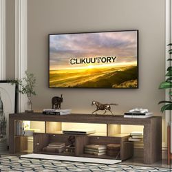 Modern LED TV Stand with Large Storage Drawer