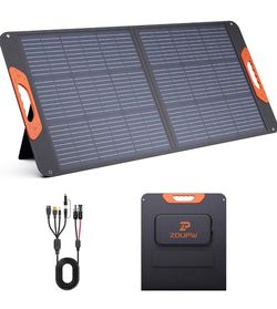 100W Portable Solar Panel with 5-in-1 Cable