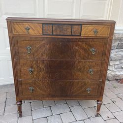 Price Drop For Christmas Vintage 100 year old Antique Sturdy Burled Wood Dresser Made In Bethlehem, PA 