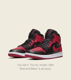 Air Jordan 1 mid red and black