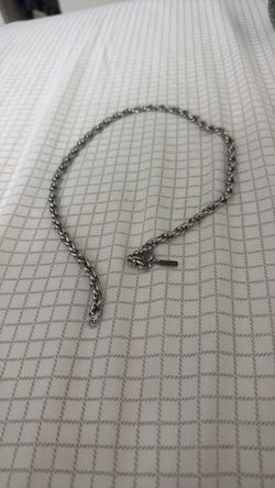 Silver Chain Necklace with Toggle Clasp