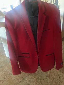 Vinci Red Suede Blazer Jacket.