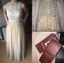 NEW Champagne Prom Wedding Ballgown Dress Size 3/4