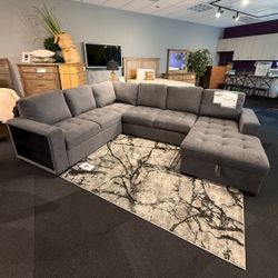 Corduroy Sectional Sleeper With Storage 