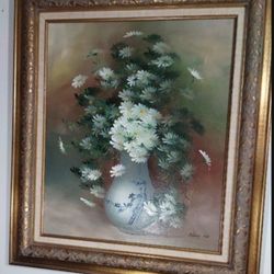 SIGNED NANCY LEE OIL PAINTING ARTWORK 32"×27"