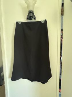 Black Midi A-Line Skirt