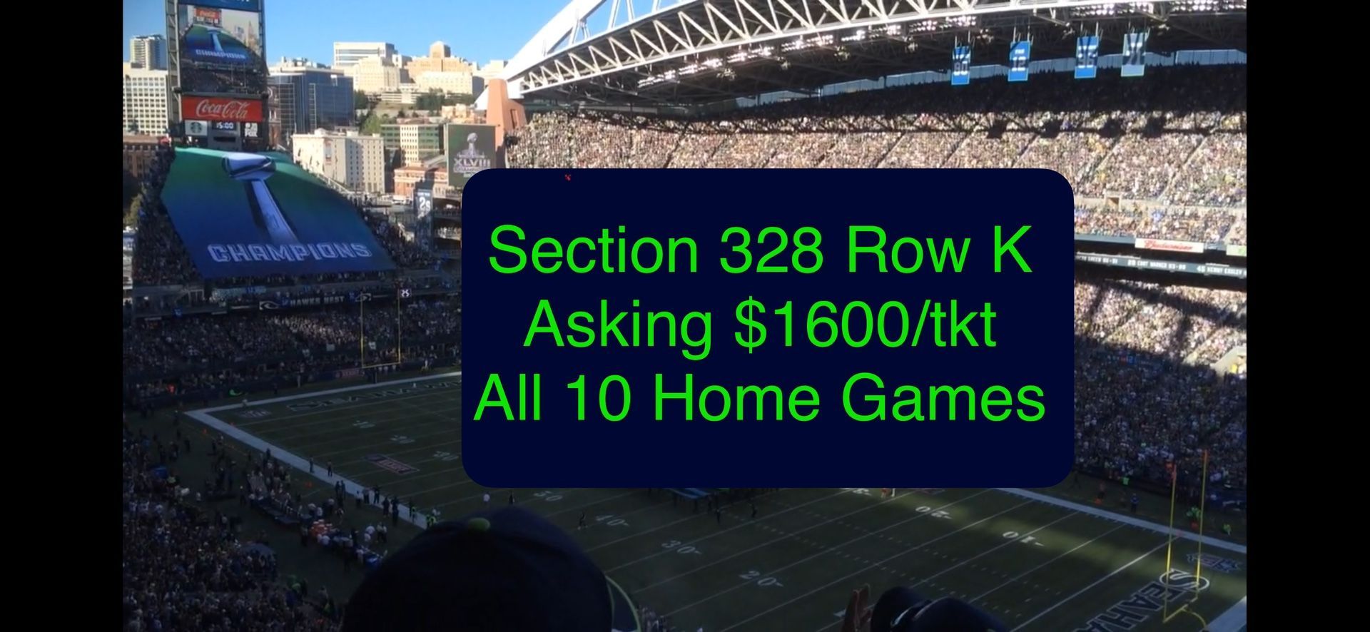 Pair of Seahawks Season Tickets (328 Row K)