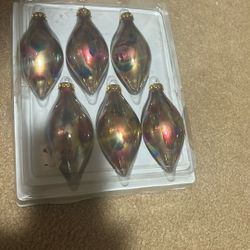 Hand Blown Rainbow Colored Vintage Christmas Bulbs 