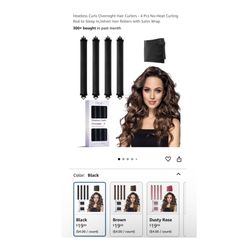Brand new Heatless Curls Overnight Hair Curlers - 4 Pcs No-Heat Curling Rod to Sleep In,Velvet Hair Rollers with Satin Wrap  Whitestone/Flushing, Quee