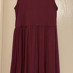Reddish Purple Short Sleeve Dress