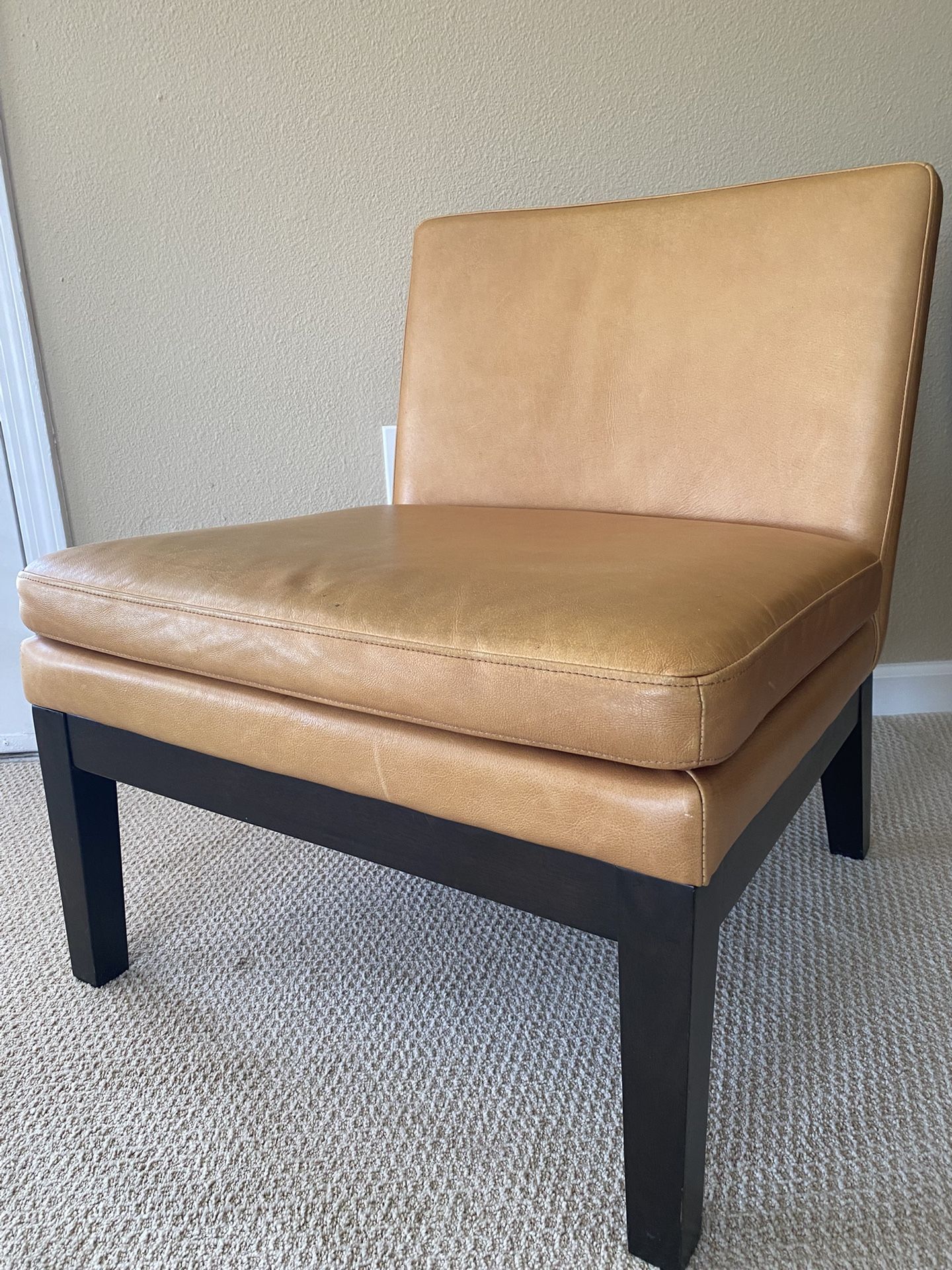 West Elm Leather Slipper Chair