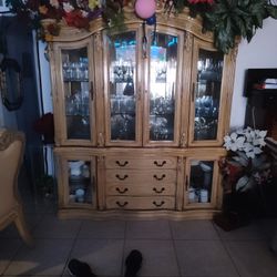Vintage Solid Wood China Cabinet