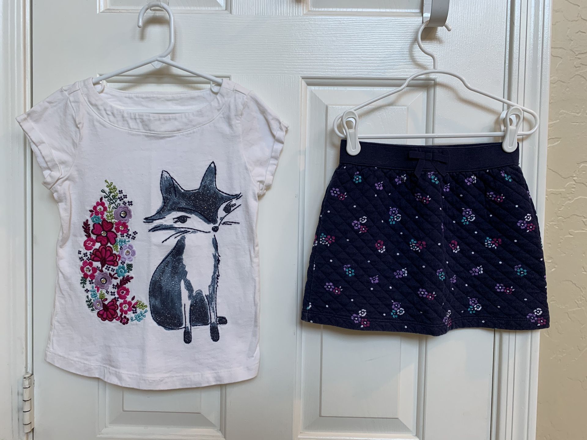 Gymboree, size 7, skirt outfit, girls clothes, Fox