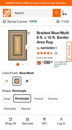 Safavieh hand made braided rug 8’x10’