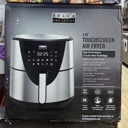 Bella Pro Series - 8-qt. Air Fryer with Touchscreen in Stainless Steel 