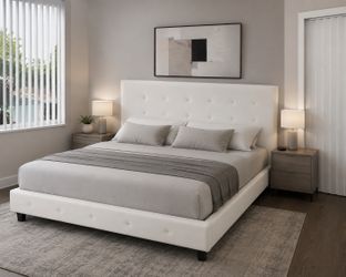 Bed frame king size white new ( check  price of mattress )