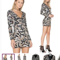Gloria dress in contrast shine