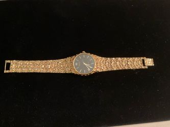 Gruen Precision Diamond Watch Women 24mm Gold Tone Nugget