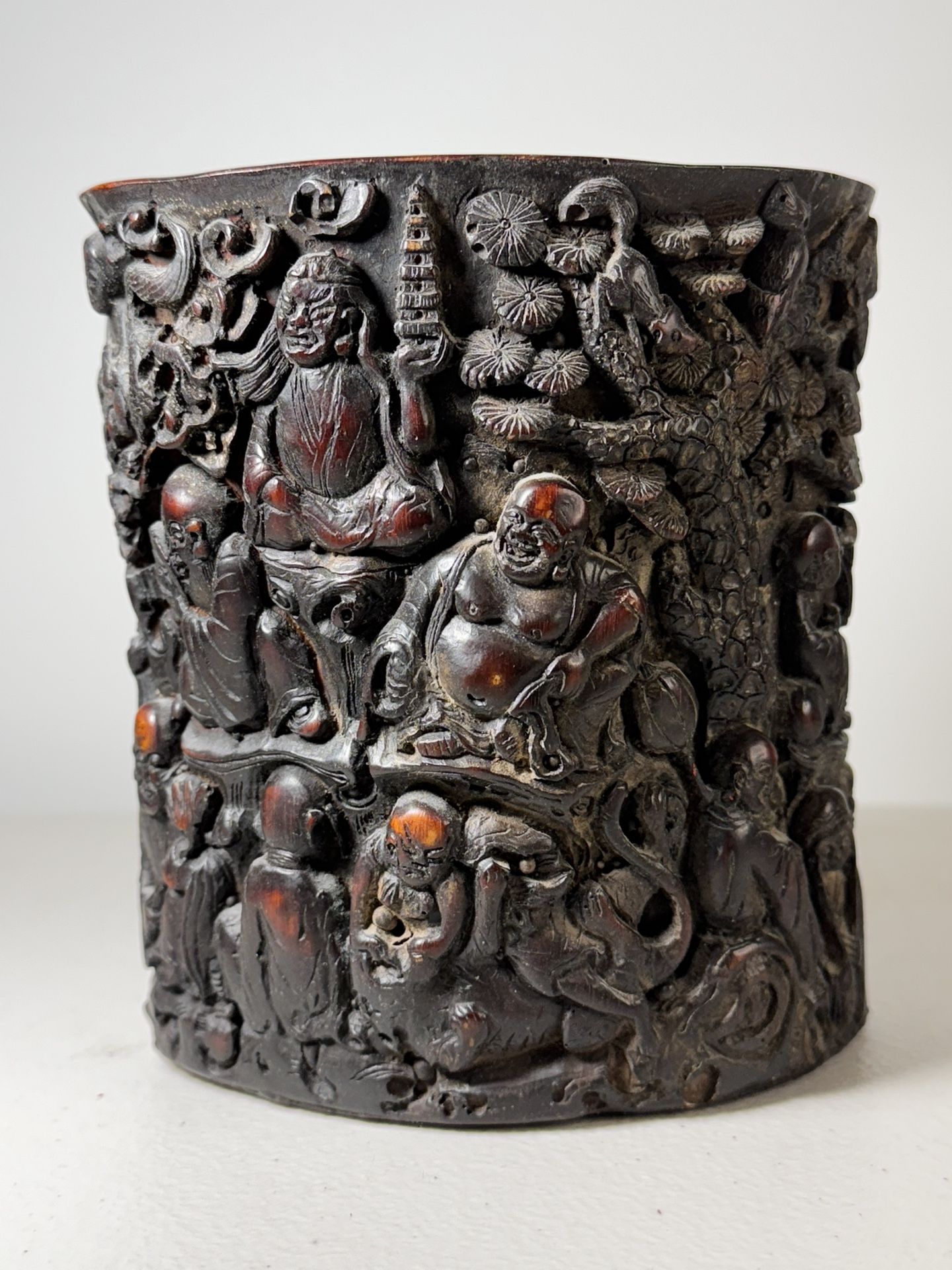 Vintage Chinese Carved Pen Holder 