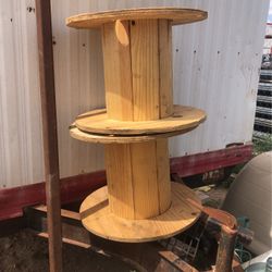 2 Wooden Spools For Projects 