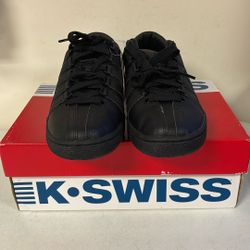 K-SWISS Men’s Classic VN Leather Sneakers. Sz 8.  Black. 